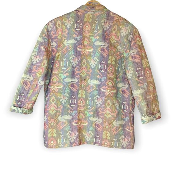 Vintage Serge Azar Paris Purple Southwestern Printed Blazer-M - Picture 6 of 7